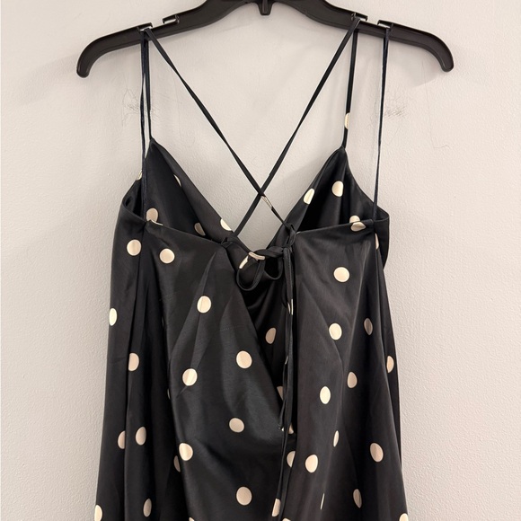 NWOT Navy Blue and White Polka Dot Slip Dress - Picture 6 of 6
